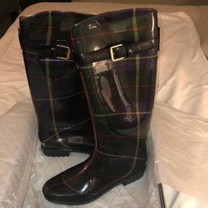 NIB Ralph Lauren Plaid Rainboots Sz7